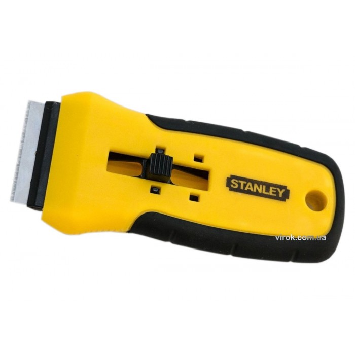 Скребок STANLEY для скла і глянцевої кераміки  : L= 135 мм, лезо- 43 мм + 5 запасних лез
