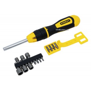 Викрутка реверсивна STANLEY "Multibit" : тріщатка, насадки 20 (Набір/Шт)