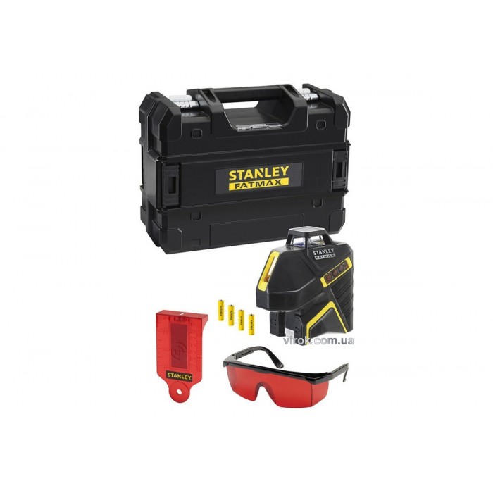 Нівелір лінійний лазерний червоний STANLEY "FatMax" 360°, діапазон- 15 м,точність- 3/6 мм на 10 м DW