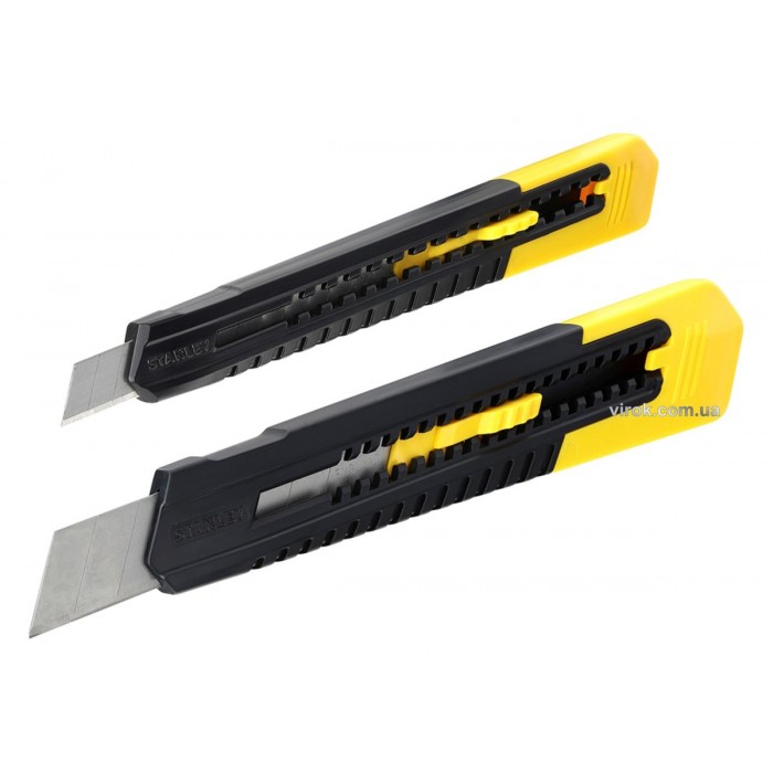 Ножі STANLEY з висувним лезом з відломними сегментами; h= 9 і 18 мм