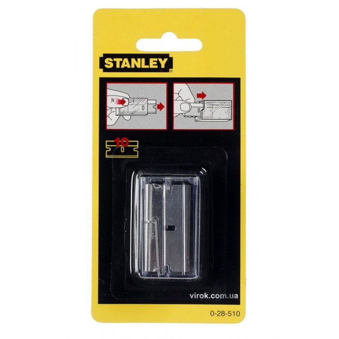 Леза змінні трапецевидні STANLEY : M= 40 х 40 мм для скребка STANLEY (0-28-500) 10 (Шт/Уп.)