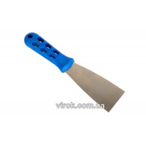 Шпатель малярний VIROK Профі : 100 мм. нержавійка, пластмасова ручка [200]