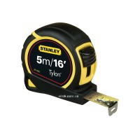 Рулетка STANLEY "Tylon" : 5 м х 19 мм (Мет/Дюйм) ергон. корпус пластик+еластом., Tylon покриття