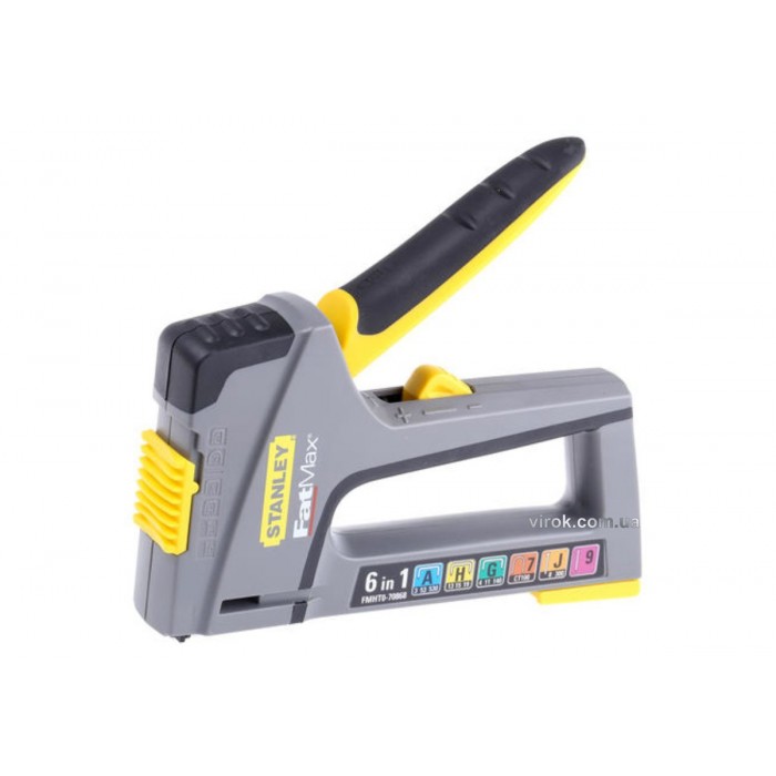 Степлер STANLEY з регуляц. сили до 6-ти видів скоб і цвяхів