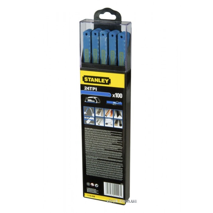 Полотно по металу STANLEY "Laser" 24 зуб/1", для ножовки біметал. l= 300 мм, 5 шт.