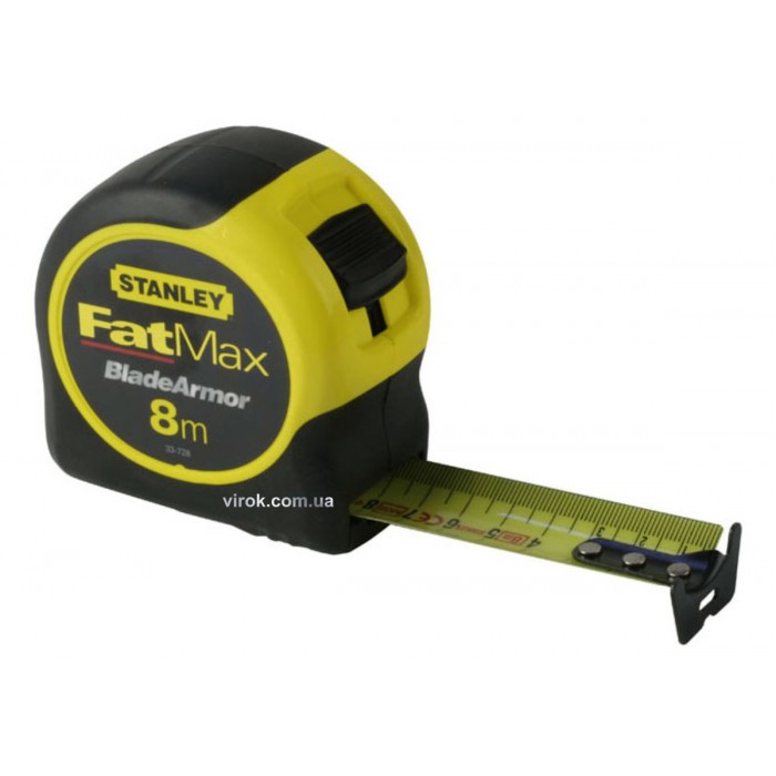 Рулетка STANLEY "FatMax Blade Armor" : L= 8 м x 32 мм, сталева стрічка з покр. Blade Armor