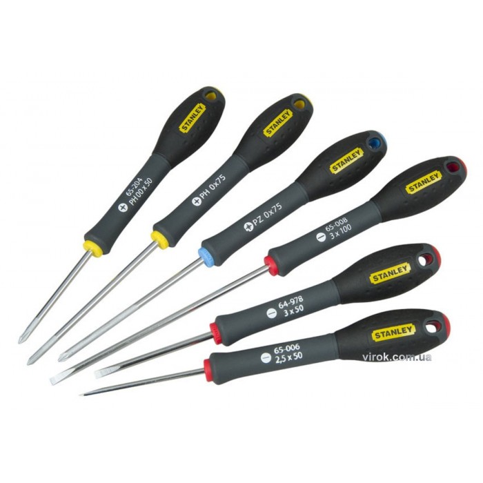 Набір викруток прецизійних STANLEY "FatMax" : SL, PH, PZ,  [6 Шт.]