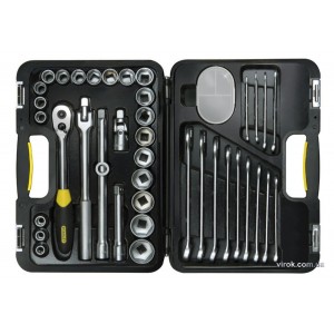 Набір головок торцевих STANLEY "Expert" : квадрат 1/2" з інструментами, 40 Шт.