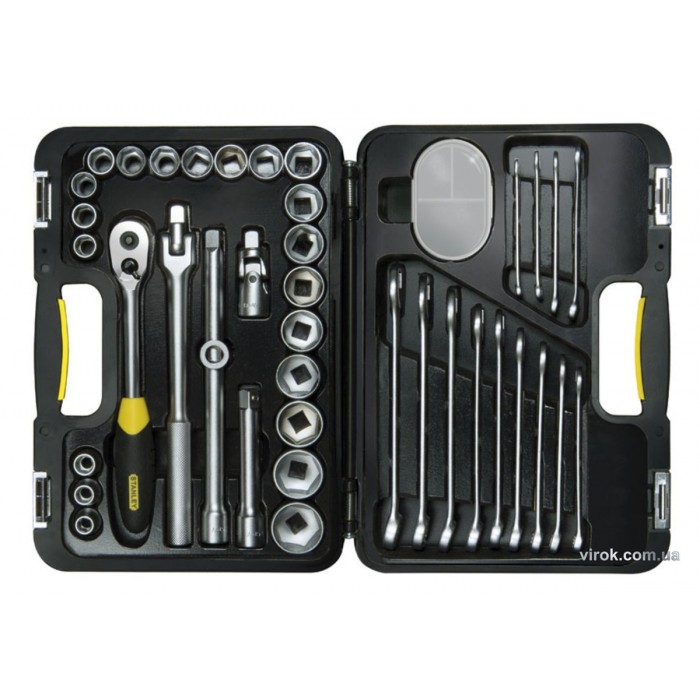 Набір головок торцевих STANLEY "Expert" : квадрат 1/2" з інструментами, 40 Шт.