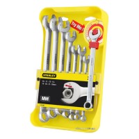 Ключі комбіновані STANLEY Ratcheting Wrench М10- М19; компл. 8 шт.