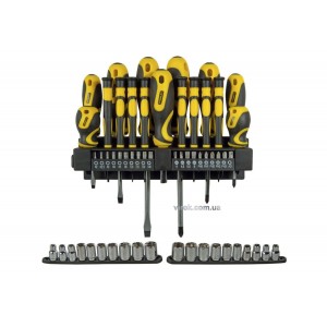 Набір викруток, насадок, головок торцевих STANLEY : "-","PH","PZ","HEX", 57 елементів.