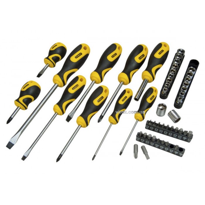 Набір викруток, насадок, головок торцевих в сумці STANLEY : 48 елементів.