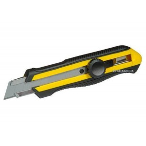Ніж STANLEY з висувним лезом з відломними сегментами : M= 18 мм, L= 170 мм.