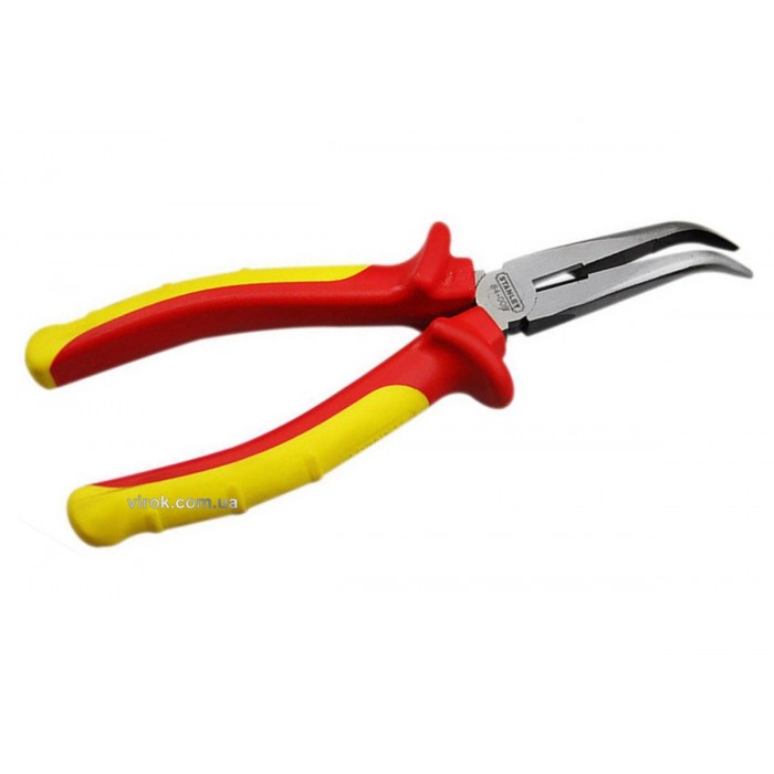 Щипці тонкогубці вигнуті діелектричні ізольовані STANLEY "MaxSteel" : L= 200 мм, корпус VDE DW
