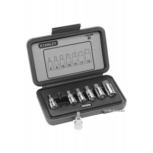 Набір головок торцевих STANLEY 1/2" з насадками 6-гранними М6-19 мм, 7 шт.