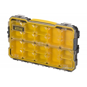 Органайзер 2/3 мілкий з прозорою кришкою Stanley "Fatmax Pro"; 14 лотків, 43х 27х 6,4 см