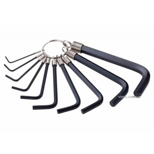 Ключі 6-гранні Г-подібні Stanley з'єднані кільцем, 10 шт, 1,5- 10 мм