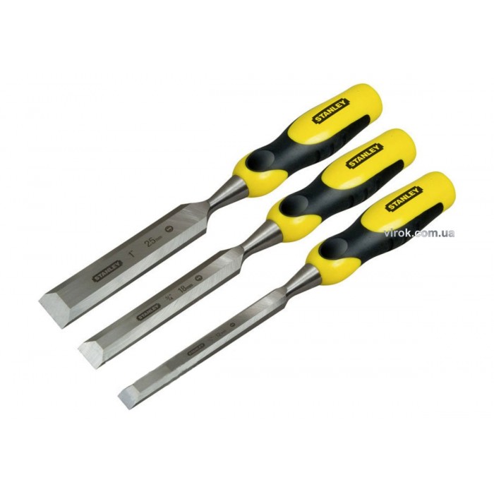 Набір стамесок STANLEY "Dynagrip" : w= 12, 18, 25 мм, 3 шт. в футлярі