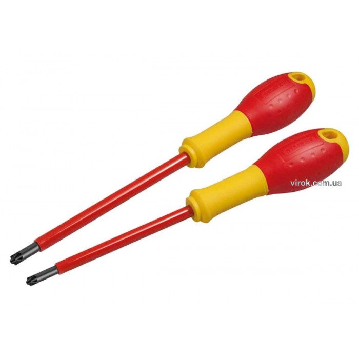 Набір викруток діелектричних STANLEY "FatMax VDE" до 1000 В, PH1 x 100 мм, PH2 x 125 мм, 2 шт.
