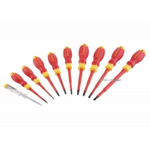 Набір викруток діелектричних STANLEY : індикатор, SL, PH, PZ, VDE до 1000 В, 10 шт