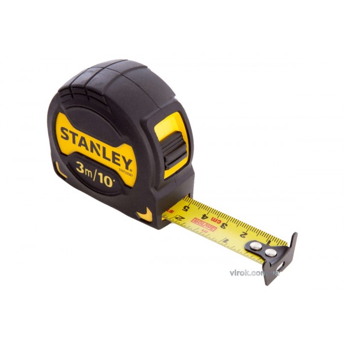 Рулетка STANLEY "GripTape": L= 3 м x 19 мм, метрич/дюйм. шкали, пластиковий корпус