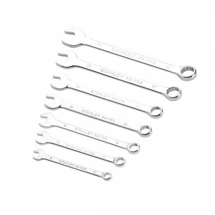 Ключі комбіновані STANLEY : М8 - М19, хром-ванадієві, компл. 7 шт.
