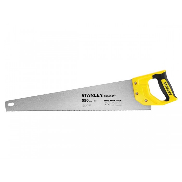 Ножівка по дереву STANLEY "SHARPCUT" : L= 550 мм, 11 зубів/1"