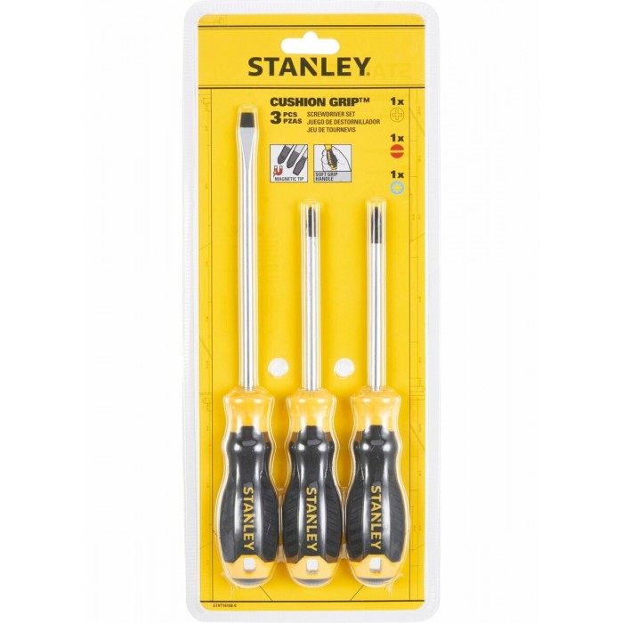 Набір викруток STANLEY "Cushion Grip S/DRIVER" : 3 шт