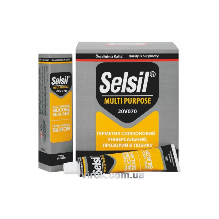 Герметик - прокладка силіконовий SELSIL (Прозорий) універсальний. тюбик V50 мл. [12/48]