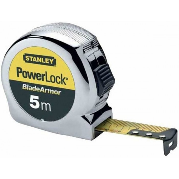 Рулетка STANLEY "Powerlock Blade Armor" : L= 5 м x 25 мм, сталева стрічка з покр. Blade Armor