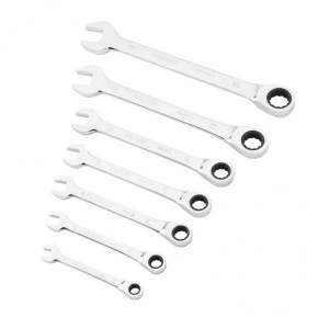 Ключі комбіновані з тріщаткою STANLEY : М8 - М19, хром-ванадієві, компл. 7 шт.