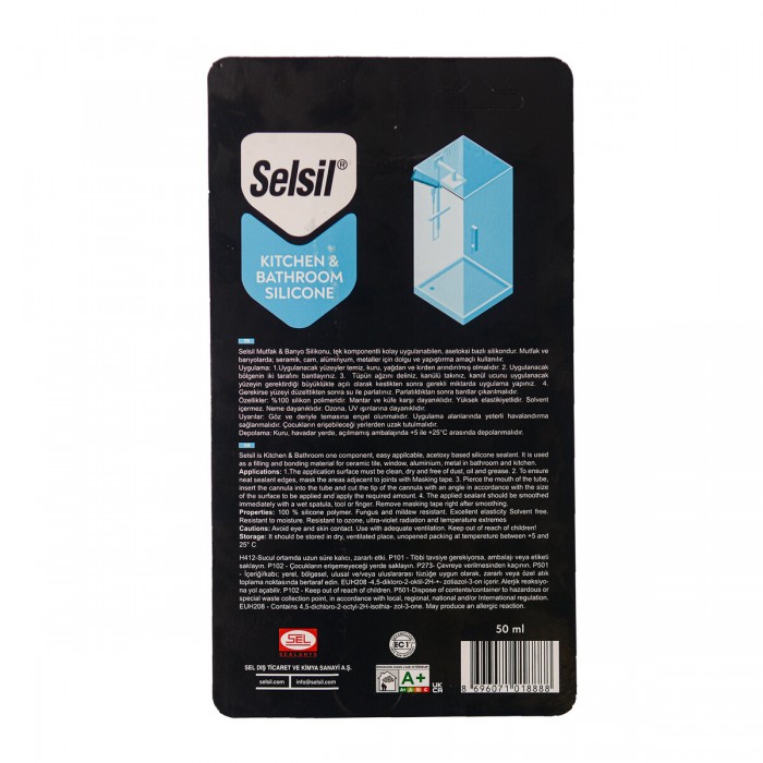 Герметик для душових SELSIL силіконовий Прозорий. тюбик V= 50 мл. [12]