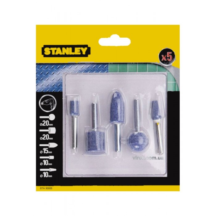 Набір насадок абразивних шіфувальних STANLEY для дриля. 5 Од.