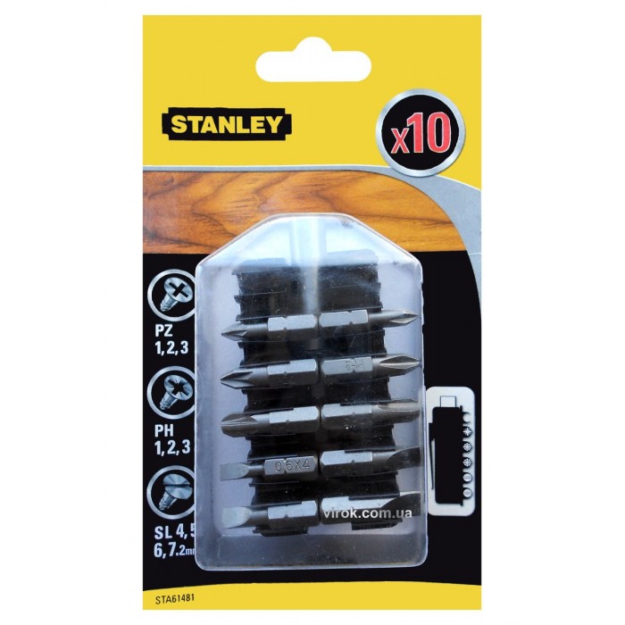 Набір насадок викруткових STANLEY з магнітним тримачем, 10 шт.
