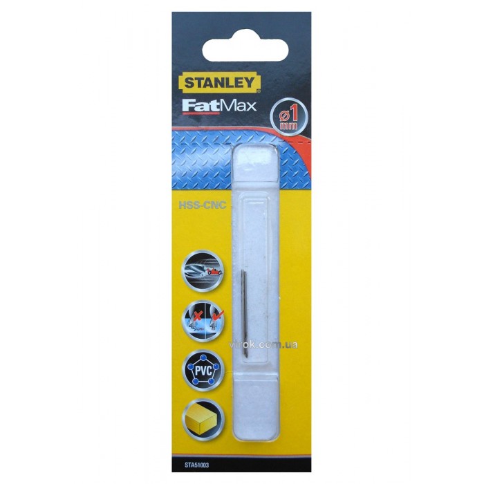 Свердло універсальне швидкісне STANLEY : Ø= 1 мм. (метал/дерево/пластик)
