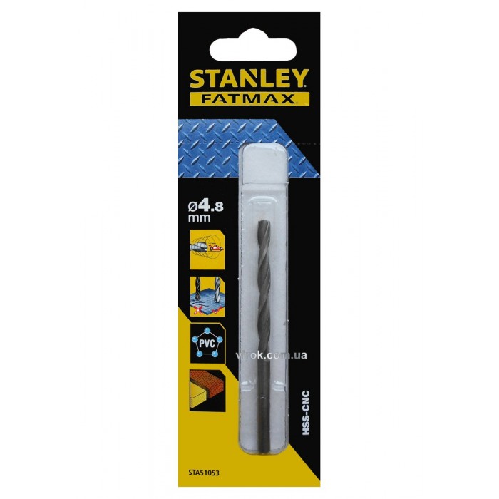 Свердло універсальне швидкісне STANLEY : Ø= 4,8 мм. (метал/дерево/пластик)