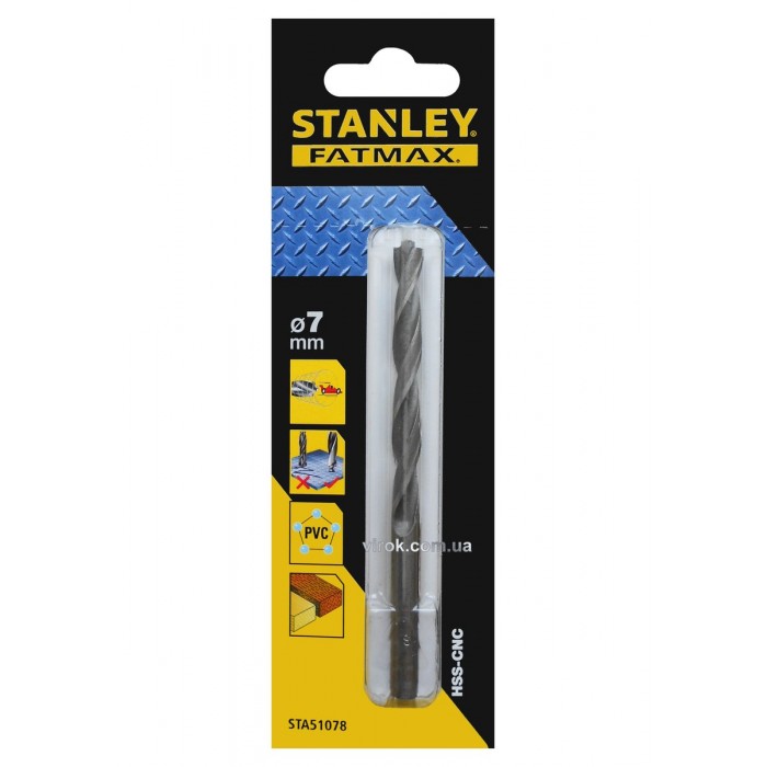 Свердло універсальне швидкісне STANLEY : Ø= 7 мм. (метал/дерево/пластик)