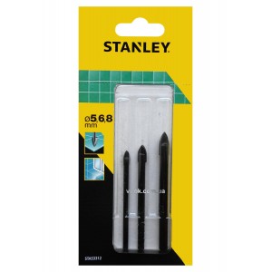 Набір свердл по керамічній плитці STANLEY, 3 шт. Ø=5-8 мм.