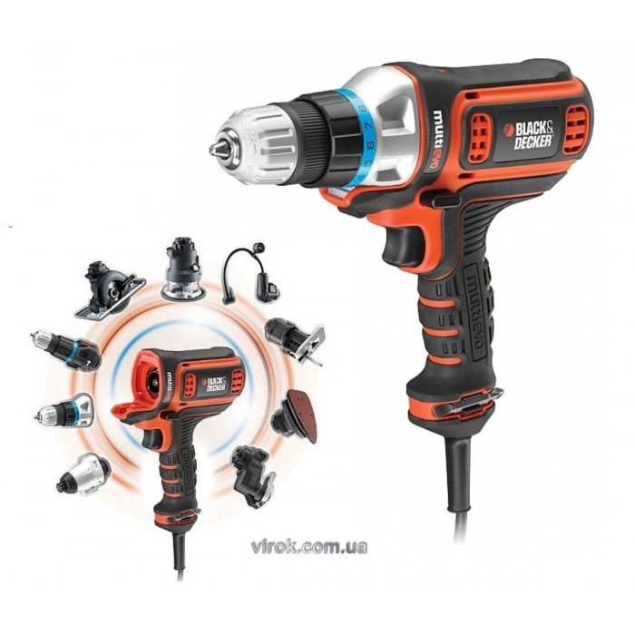 Багатофункційний інструмент мережевий B+D : P= 300 Вт, 700 об/хв, змінний патрон Ø=1-10 мм [Кейс]