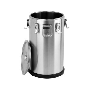 Термос транспортувальний, 35 л з нержавіючої сталі, Ø= 355/300 мм (зовн/внутр), H= 590/510 мм (зовн/