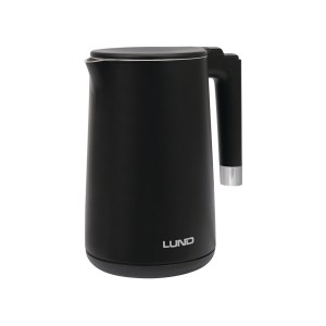 Електрочайник з термостатом з нержавіючої сталі LUND 1,5 л чорний, 2200 Вт, живлення від мережі 230В