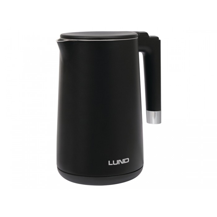 Електрочайник з термостатом з нержавіючої сталі LUND 1,5 л чорний, 2200 Вт, живлення від мережі 230В