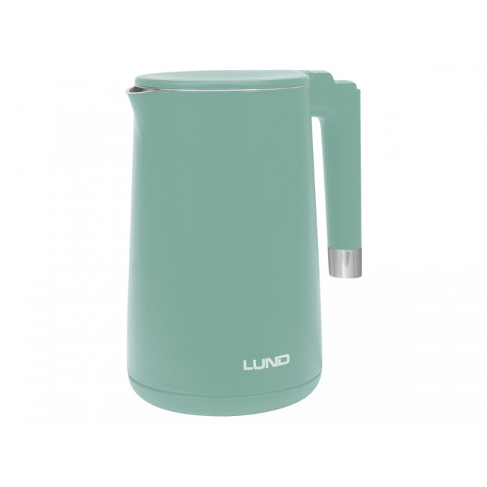 Електрочайник з термостатом з нержавіючої сталі LUND 1,5 л бірюзовий, 2200 Вт, живл від мережі 230 В