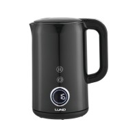 Електрочайник з термостатом з нержавіючої сталі, чорний LUND 1,7 л, 2200 Вт, живл від мережі 230 В