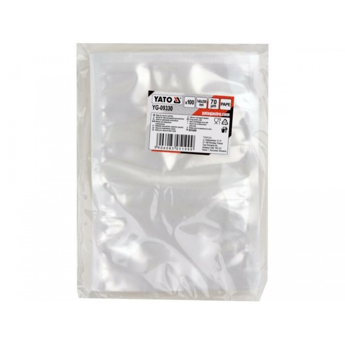 Вакуумний пакет YATO 140х 200 мм, УП 100 шт. [35]