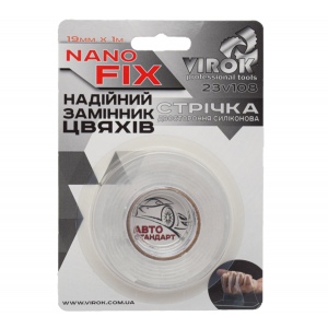 Стрічка 2-стороння силіконова VIROK Nano Fix: 19 мм х 1 м [30]