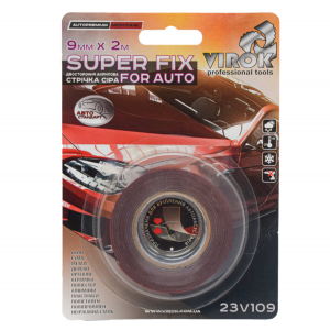 Стрічка 2-стороння акрилова VIROK Super Fix for Auto: 9 мм х 2 м [30]