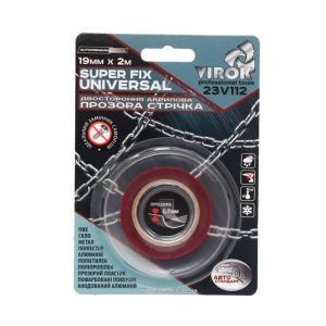 Стрічка 2-стороння акрилова VIROK Super Fix Universal: 19 мм х 2 м [30]