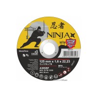 Диск відрізний по металу/нержав. сталі NINJA : Ø= 125 х 22.23 мм, t= 1,6 мм [25шт/уп/400]