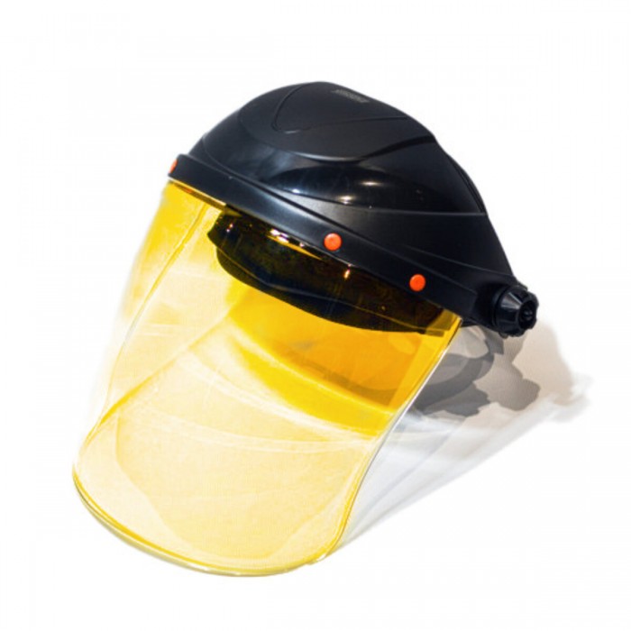 Щиток захисний з полікарбонату VIROK  для обличчя , жовтий з захистом від ультрафіолету UV 400